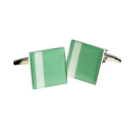 Mancuernillas para Hombre RGT GTR Verde con Raya Blanca