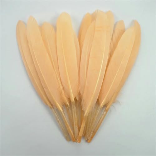 10-15 cm/4-6 pulgadas, plumas de pato de colores, accesorios artesanales, pequeñas plumas, creación de joyas, decoraciones de bricolaje, color champán, 50 piezas