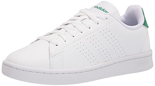 adidas Men's Advantage Racquetball Shoe, White/White/Green, 10.5