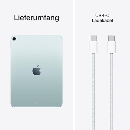 Apple 11" iPad Air (M4): Liquid Retina Display, 128 GB, 12 MP Front‑/Rückkamera, WLAN 7 mit Apple N1, Touch ID, Batterie für den ganzen Tag – Blau – Ansicht 6