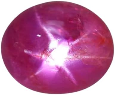 6.50 Carat Star Ruby Stone Original Certified By Lab 7.15 Ratti Star Manik Stone Natural Surya Kant Mani Stone July Birthstone मणि रतन Oval Shape Star Manik Stone Precious 6 Ray Star Ruby Stone स्टार रूबी स्टोन for Men Women