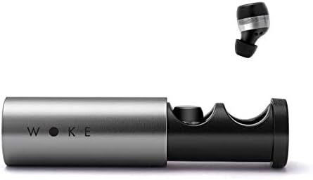 WOKE Atom Truely Wireless Bluetooth Smart Earbuds with in-built mic and Voice Assistant Siri/Ok Google V5.0 Multi-functional Touch Sensor In-Ear with Magnetic Charger-Case for IOS and Android (Black)