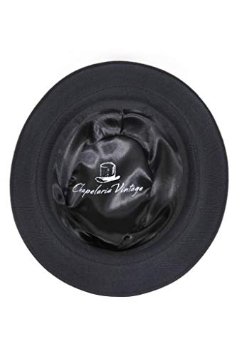Chapéu Chapelaria Vintage Pork Pie Clássico – Preto G