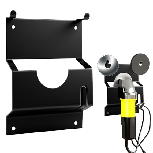 Soporte Amoladora, Soporte para Amoladora Angular, Organizador Herramientas Pared para Guardar Amoladoras Angulares, Discos Abrasivos y Discos De Corte, Universal, Metal, Negro