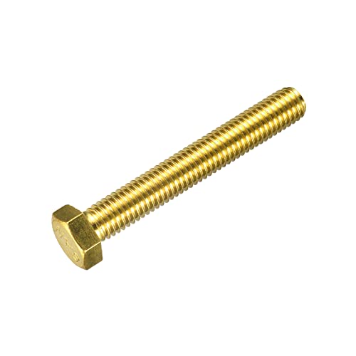 Image of uxcell Brass Hex Bolts, 1 /2-13x3-1 /2 1pcs Fully Thread Grade 4.8 Solid Brass Hexagon Head Bolt Machine Screws for Machinery