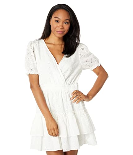 Wayf Reese Smocked Waist Tiered Mini Dress Ivory Sm #TOP17