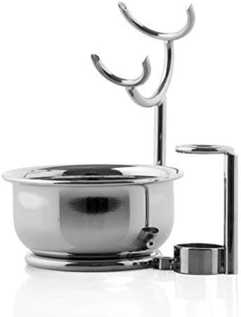 Mondial Italian Crafted Shaving Brush and Razor Stand with Lathering Bowl