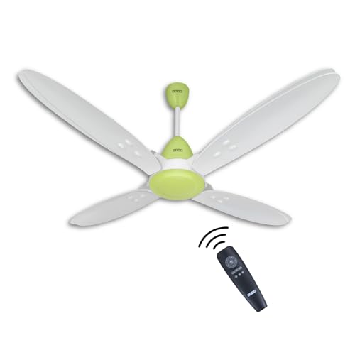 Image of USHA Bloom Lily Nova 4-Blade BLDC Ceiling Fan |100% Copper Motor | Bi-Directional|RF Remote |Sleep, Boost & Timer Mode | Whisper-Quiet |Dust-Resistant |3Y Motor & 2Y PCB Warranty | White & Light Green