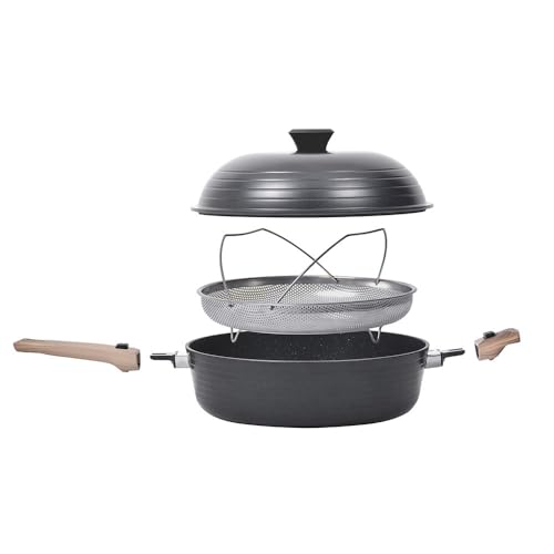 Durandal Légende Poêle multifonction en céramique INFINITY 8-en-1 | Poêle cocotte sauteuse friteuse 28cm, compatible induction