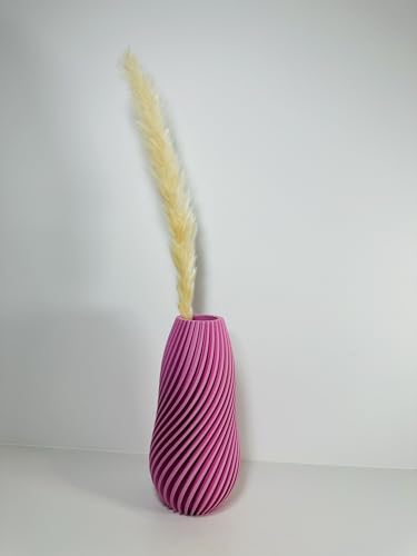 Vase moderne Déméter rose 15 cm au design géométrique pour fleurs séchées - 3