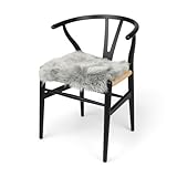 Nordic Sheep Lammfell Sitzkissen 40x40 cm | Weiches Fell für Stühle & Sofa | Gemütliches Kissen & Lammfell Sitzauflage im schönen nordischen Stil | Farbe: Hellgrau
