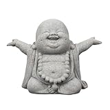 Buddha Sandstone Statues Zen Monk Buddha Statue Praying Monk Sandstone Figurine Ornaments for Indoor Meditation Rooms,Bonsai Micro Landscape Decor Fish Tank Aquarium Decoration (Laughing Buddha)
