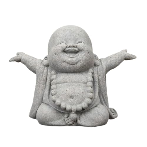 Buddha Sandstone Statues Zen Monk Buddha Statue Praying Monk Sandstone Figurine Ornaments for Indoor...