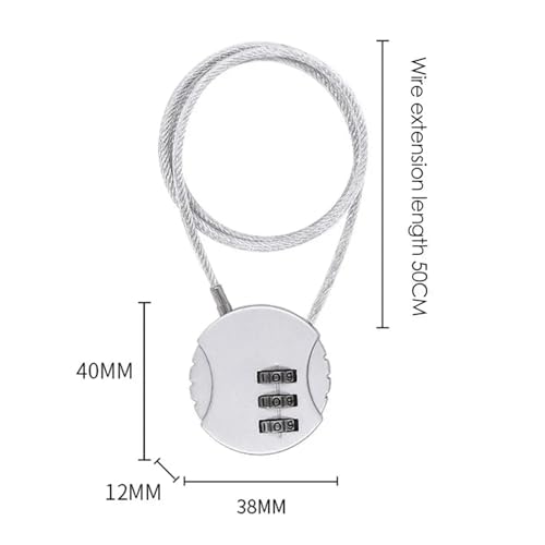 Cadenas à câble métallique de 50 cm pour antivol casque moto