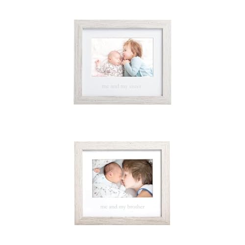 Bundle of Kate & Milo Rustic Me & My Sister Frame + Kate & Milo Rustic Me & My Brother Frame, Sibling Keepsake, Ideal Little or Big Brother or Big Sister Gift, Gender Neutral Nursery Decor image 2