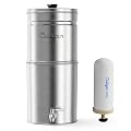 Culligan MaxClear 2.25 Gallon Gravity Water Filter System, Brushed Stainless-Steel Countertop Water Filter NSF/ANSI Certified to Reduce Microplastics, Lead & Total PFAS, with 1 Ceramic Filter