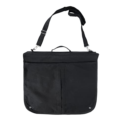 Tag&Crew Garment Bag for business travel, carry on, foldable storage premium clothes, suits, long wedding dresses with removable shoulder strap - Black4