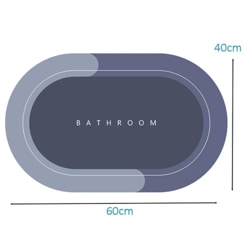 Tapete Absorvente Antiderrapante de Secagem Rápida Para Banheiro Bathroom (Azul)