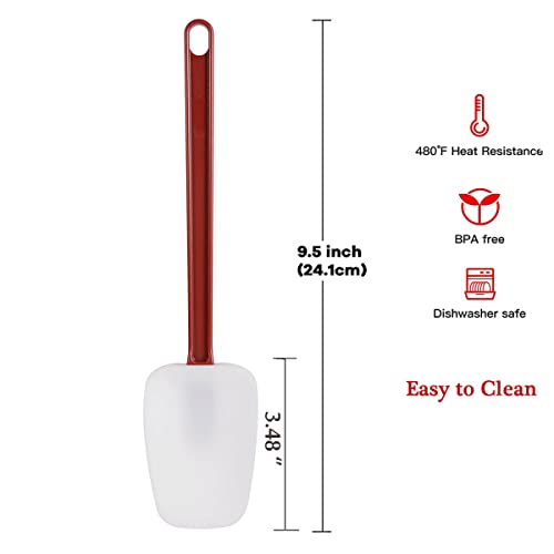 Commercial Spoonula Rubber Spatula Set, High Heat Spatula Spoon 9.5 Inches, Commercial Spatula for Cooking, Rubber Spatula Set Resistant to 500℉ (2 Spoonulas 9.5")
