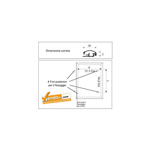 CORNICE ESPOSITIVA PUBBLICITARIA 70x100 DA MURO UFFICIO NEGOZIO AGENZIA CRPT16