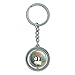 We Bare Bears Bear Stack Keychain Spinning Round Chrome Plated Metal