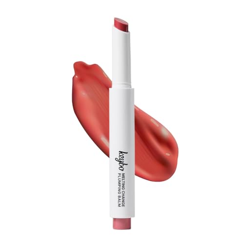 KEYBO Melting Change Plumping Lip Balm – Hydrating Glossy Tinted Lip Plumper, Non-Sticky MLBB Balm for Smooth, Natural Volume – Moisturizing K-Beauty Lip Treatment (04. Whipped Fig)