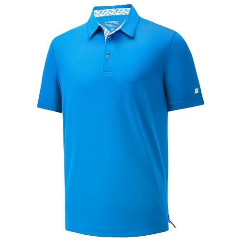 Mens Polo Shirts Short Sleeve Casual Solid Stylish Dry Fit Performance Collared Golf Polo Shirts for Men, XX-Large Sky Blue