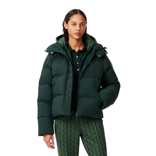 Lacoste Women's Padded Down Logo Jacket with Hood