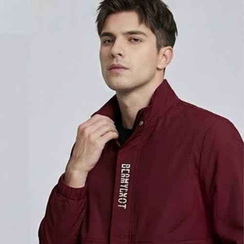 Image of MIA FASHION Men's Stylish Winter Jacket, Full Sleeve, Regular Fit | Stand Collar, Windcheater & Zipper Closure jacket