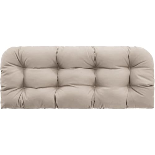 zanwu hwyd Outdoor Bench Cushion Tufted 44x22x4 Inch Loveseat Pad for Patio Furniture Wicker Chair Garden Swing Porch Sofa Indoor Outside Use Fade-Resistant & Waterproof Taupe