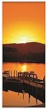 Der Textilbanner Sonnenuntergang lässt von Strand, Urlaub, Ferien und Freizeit träumen. Das Motiv ist auf beiden Seiten sichtbar, die Größe ist 75x180 cm.