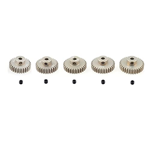 KingVal Replacement 5PCS M0.6 28T 29T 30T 31T 32T 3.175mm Aluminium Pinion Motor Gear Compatible with 1/10 RC Car Brushed Brushless Motor