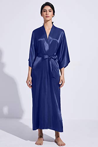 Image of PRODESIGN Satin Kimono Robe Women Long Silky Kimono Bathrobe Sleepwear Wedding Bridesmaid Robe