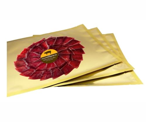 Iberico Acorn-Fed Ham - Sliced Jamon Pata Negra, 3 oz | Premium Spanish Dry-Cured Ham, Gourmet Charcuterie, 100% Bellota, Rich Flavor, Imported Iberian Delicacy (One Pack, 1, Count)