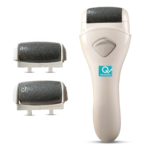 Image of Q DEVICES Electric Foot Callus Remover - Rechargeable Pedicure Tool with 2 Grinding Heads, Waterproof & Travel-Friendly Design for Smooth, Soft Feet