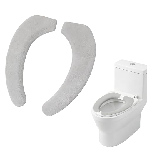 Hunwutef Selbstklebender Toilettensitzbezug, Waschbarer WC-Sitzkissen, Antibakteriell & Warm, Passend für Ovale WC-Sitze