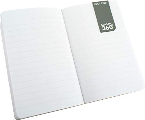 Zequenz Classic 360 Signature Series, Size: Pocket, Color: Red, Paper: Ruled, Soft Cover Notebook, Pocket Size Journal, 3.5" X 5.5",128 Sheets/256 Pages, Ruled, Lined Paper #TOP1