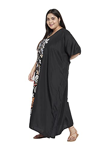 Image of Oussum Women Kaftan Plus Size Polyester Summer Lightweight Caftan Swimsuit Cover Ups Maxi African Mumu Lounge House Dress