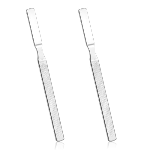 2 lime per unghie in acciaio inox per unghie spesse, 4 lati per uomini e anziani, strumento durevole ed efficiente per la cura delle unghie