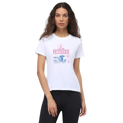 Image of Nobero Women's Graphic Printed T-Shirt | Regular Fit 180 GSM Cotton Tee for Women | Comfortable Round Neck Casual Wear