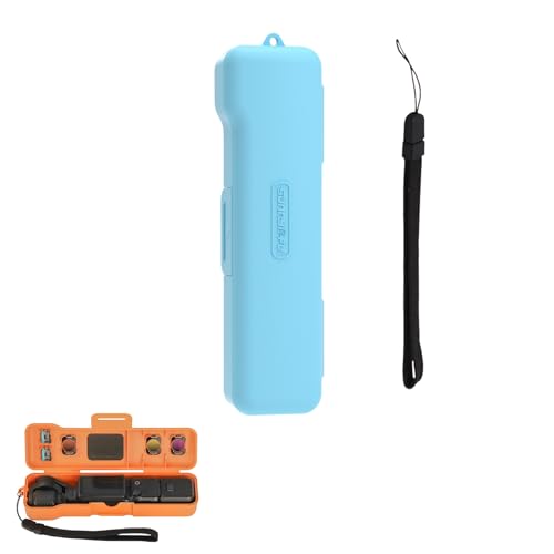 Yi Dong Pocket 3 Carrying Case, Protective Storage Case for OSMO Pocket 3, Shockproof Scratch-Resistant Travel Case, Fit for Filters & Wide-Angle Lens, with Wrist Strap (Blue)