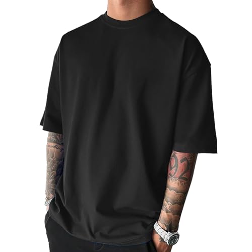 Men's Fashion Oversized Tshirts Workout Short Sleeve T-Shirt Dry Fit Lightweight Crewneck Tee Tops