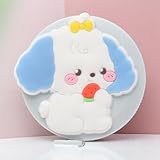 Generic 1Pcs Tape Measure Round Push-Button Tape Measure Puppy Design +/-5% Accuracy ABS Blue White 5x5x1cm