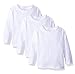 Clementine Little Girls' Long Sleeve Basic T-Shirt Three-Pack,White,5/6