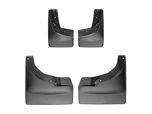 WeatherTech Custom MudFlaps for Chevrolet Silverado 2500HD 3500HD - Front & Rear Set Black (110035-120076)