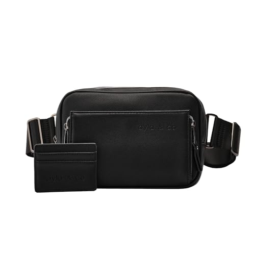 Image of AYLA & CO Women's Fanny Pack Adjustable Belt Bag with Crossbody Style, Magnetic Pocket, Key Leash, and Charging Pocket, Extended Strap 40-61 Inch, Black