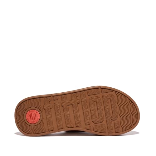 Image of FitFlop Women's F-Mode Leather Flatform Cross Slide Sandal