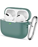 Upeak Silicone Coque pour AirPods Pro 2ᵉ Génération 2022, Étui de Protection en Caoutchouc Souple pour Apple AirPod Pro 2, Housse Protecteur Air Pods Pro 2 avec Mousqueton, Pin