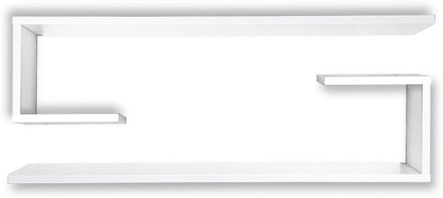 Kit 2 Nichos de Parede em MDF, Branco, 60x20x15 cm, Acabamento Fo...