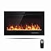 GOPLUS Caminetto Elettrico da Parete con Schermo LED, Timer e Telecomando,Camino da Incasso con 9 Colori di Fiamma 91,5x54,5x14 cm